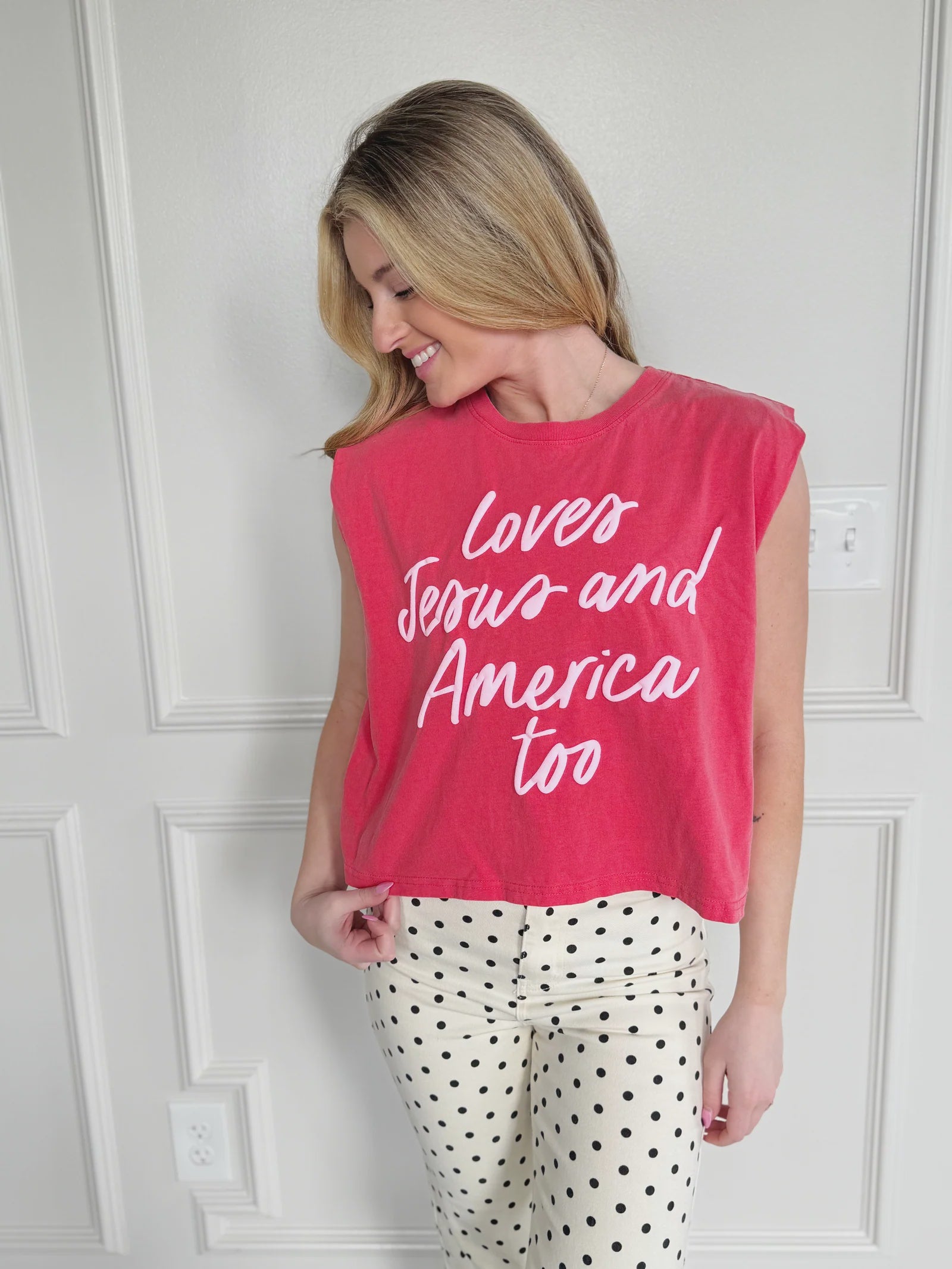 Poppy & Pine Loves Jesus and America Tank