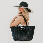 Pretty Simple | Woven Tiffany Organizer Tote Bag | Black | Vagabond | Apparel | Boutique