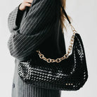 Pretty Simple | Sienna Slouchy Woven Shoulder Bag | Black | Vagabond | Apparel | Boutique