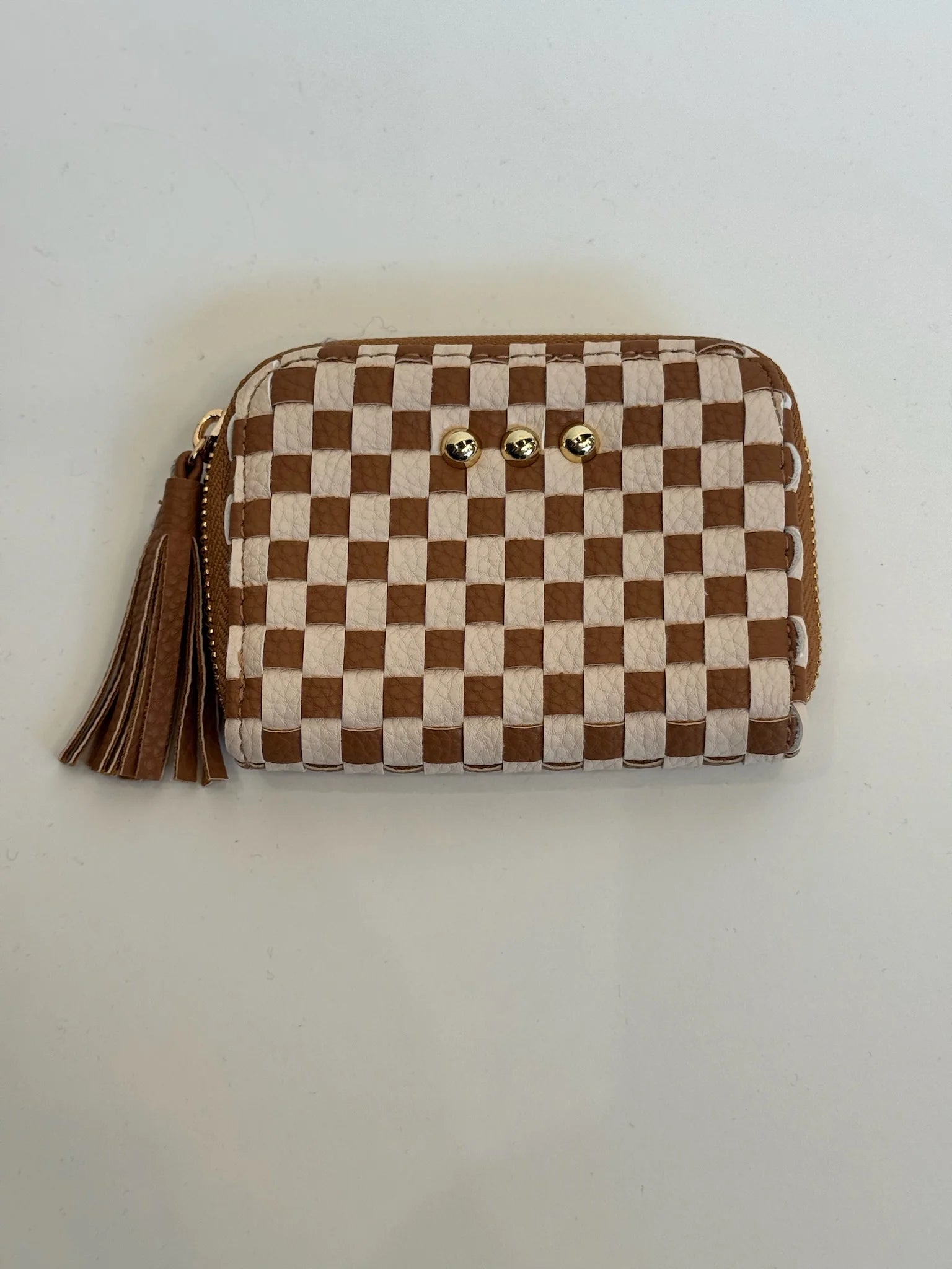 Pretty Simple | Wynona Woven Wallet | Check Brown | Vagabond | Apparel | Boutique