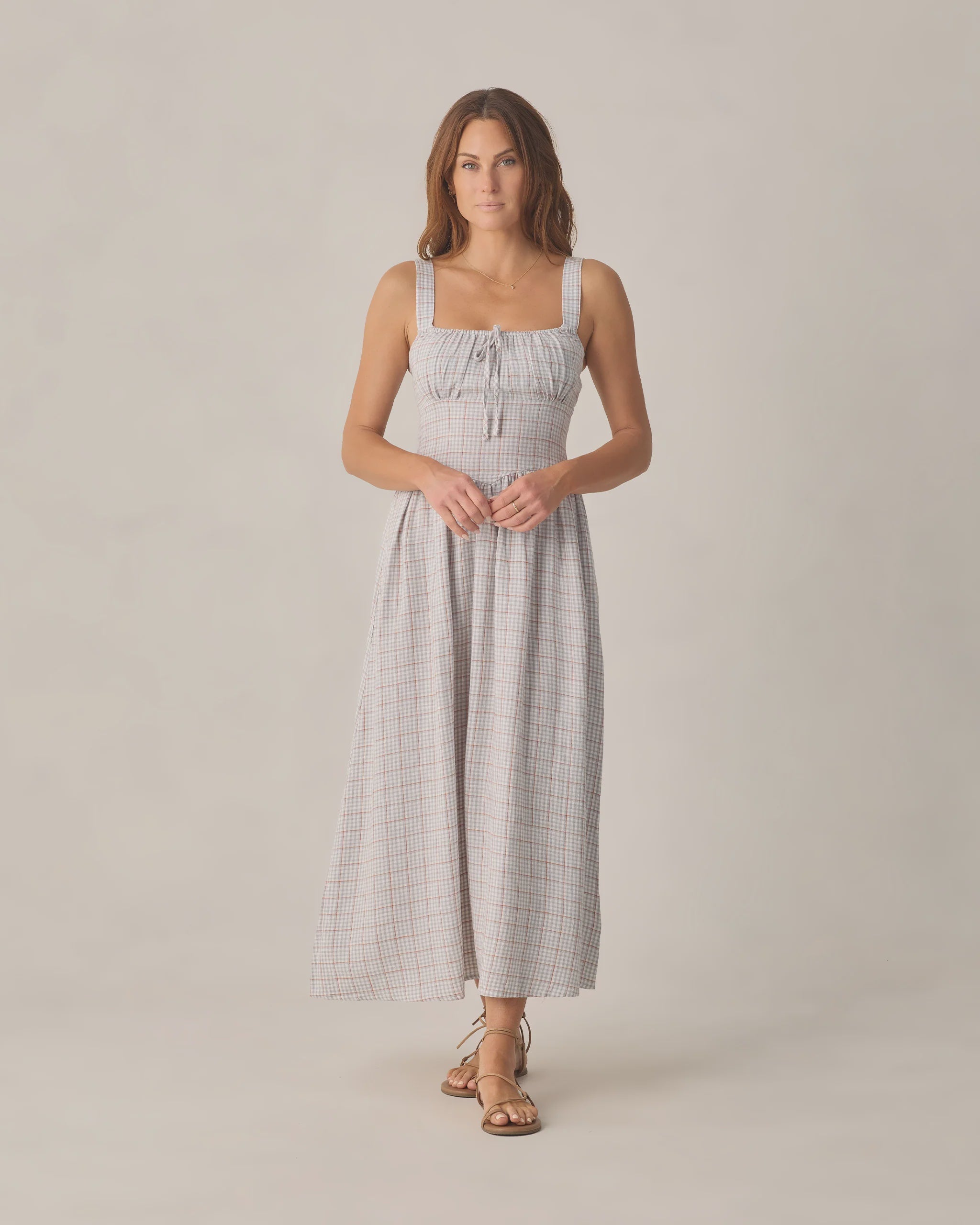 Rylee & Cru | Women Primrose Maxi Dress Light Blue Plaid | Vagabond | Apparel | Boutique