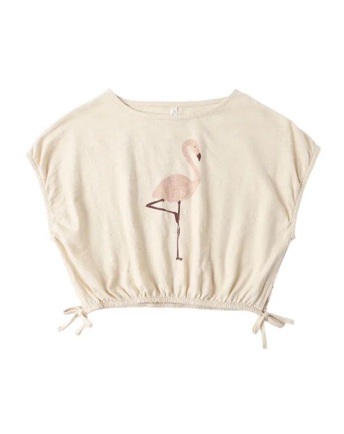 Rylee & Cru | Cropped Cinch Tee Flamingo | Stock | Vagabond | Apparel | Boutique