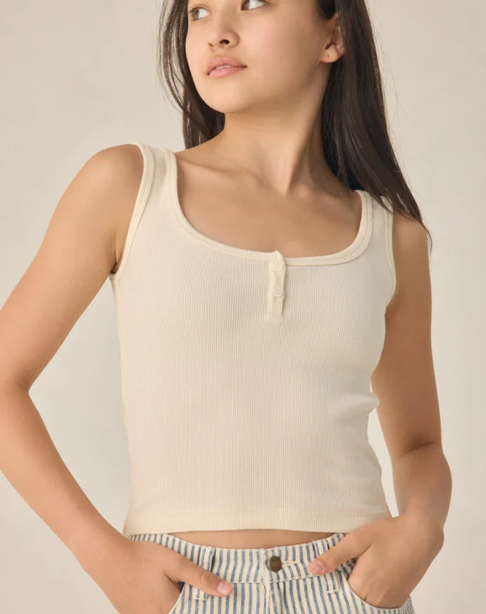 Rylee & Cru | Ribbed Tank | Natural | Close | Vagabond | Apparel | Boutique