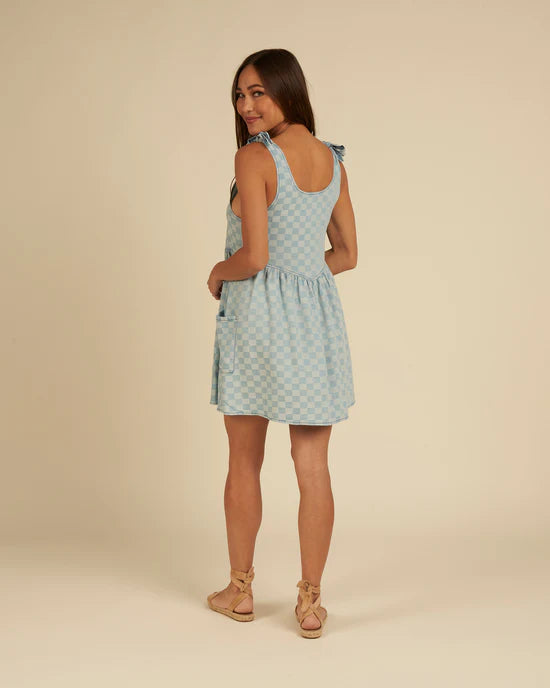 Rylee & Cru Womens Summer Dress Blue Check