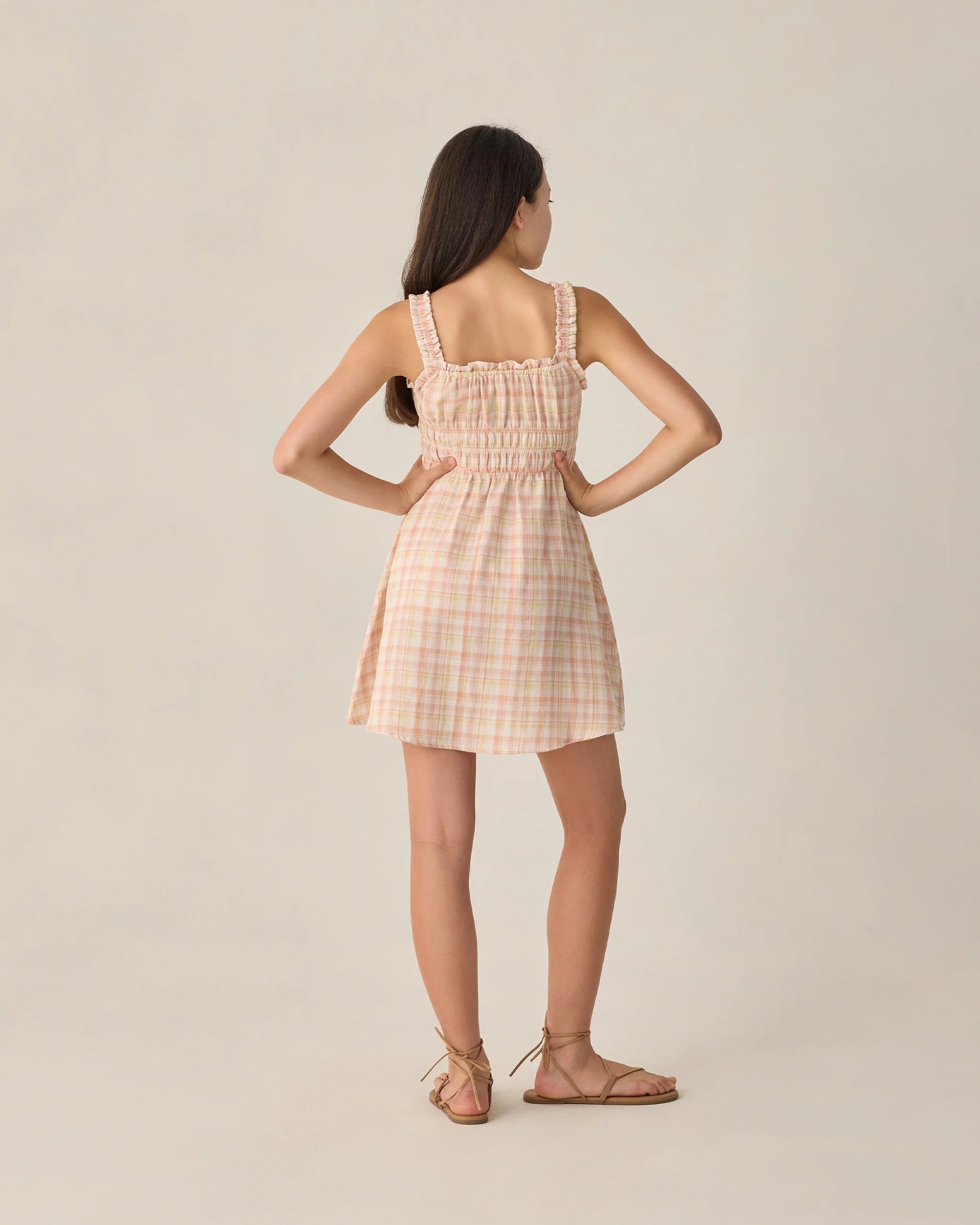 Rylee & Cru | Jane Mini Dress Summer Plaid | Back | Vagabond | Apparel | Boutique