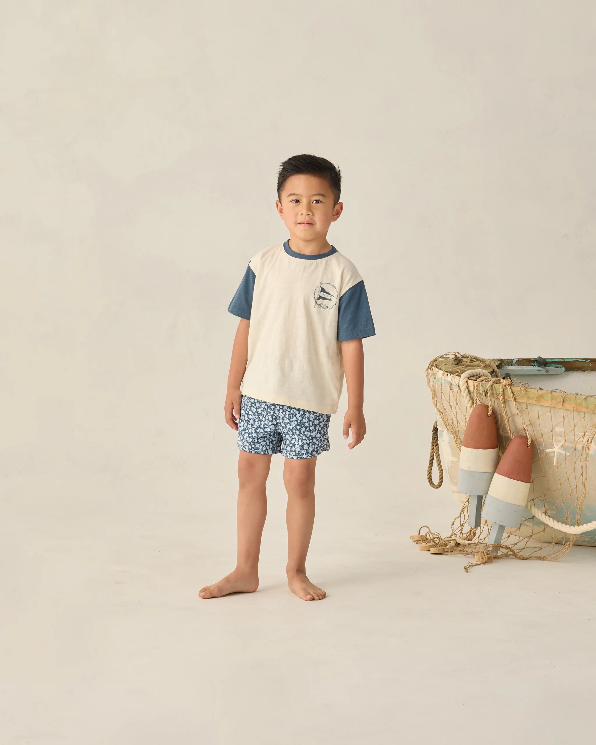 Rylee & Cru |  Swim Trunk Navy Floral | Vagabond | Apparel | Boutique