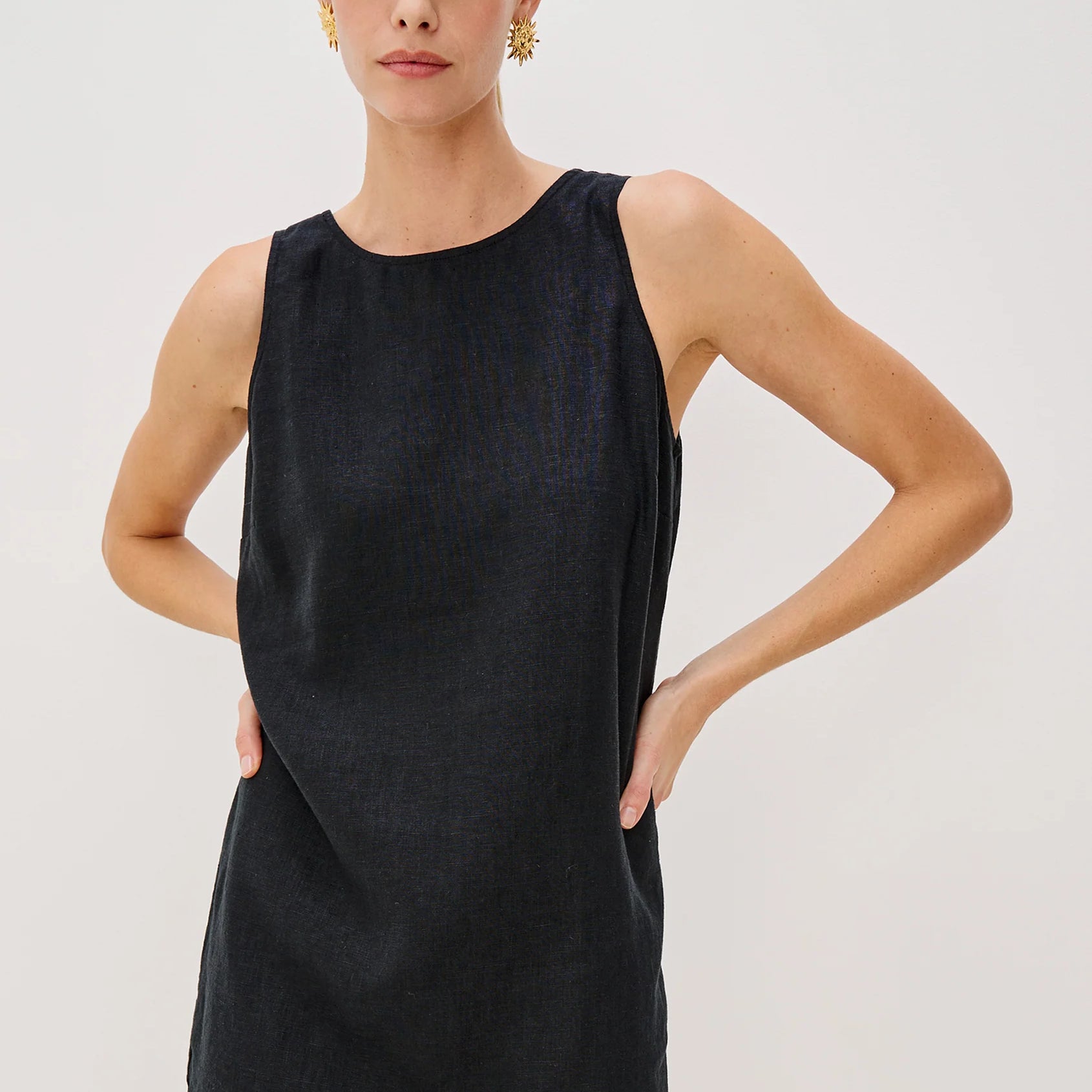 Rails | Lindsey Dress - Black | Premium Linen | Size L | Women's Dresses Rails | Lindsey Dress - Black | Premium Linen | Size L | Women's Dresses