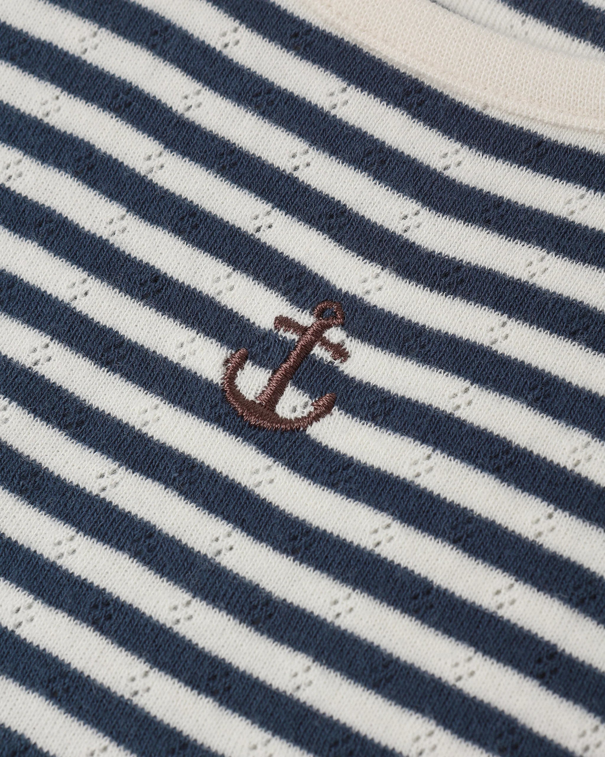 Rylee & Cru Pointelle Tee Navy Stripe