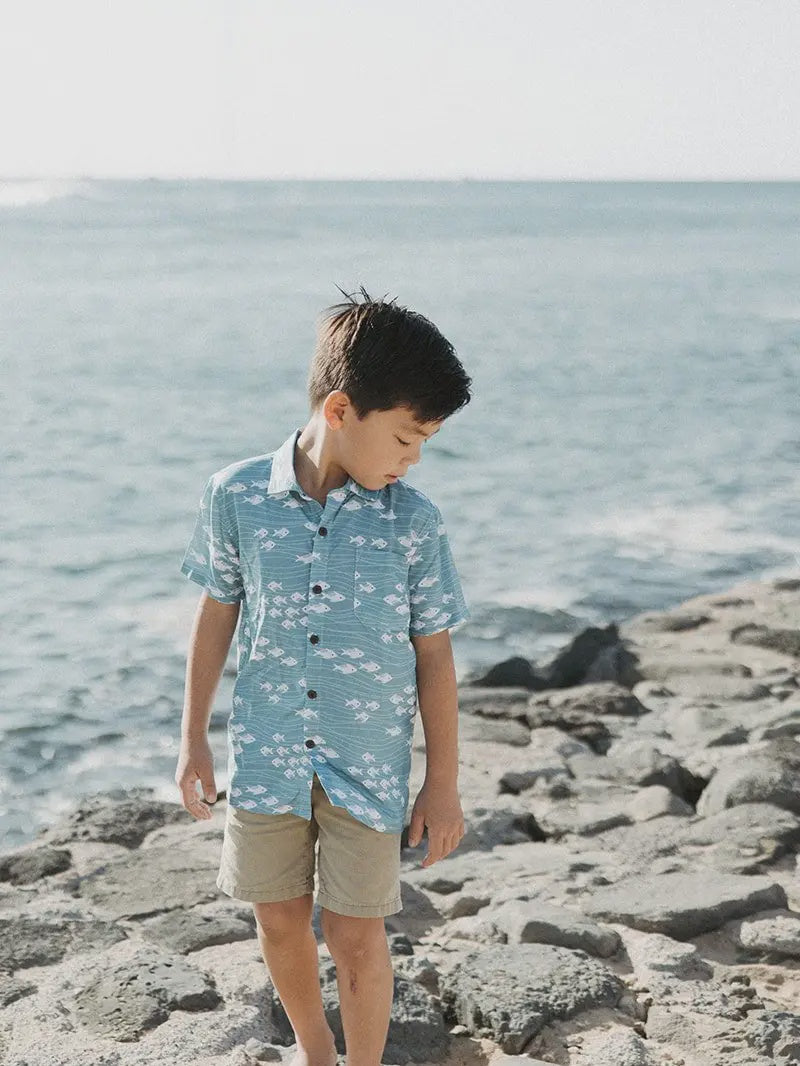Reign & Skye | Ocean Blue Aloha Shirt | Vagabond | Apparel | Boutique