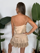 Reset | Silky Amore Skirt | Gold | Back | Vagabond | Apparel | Boutique