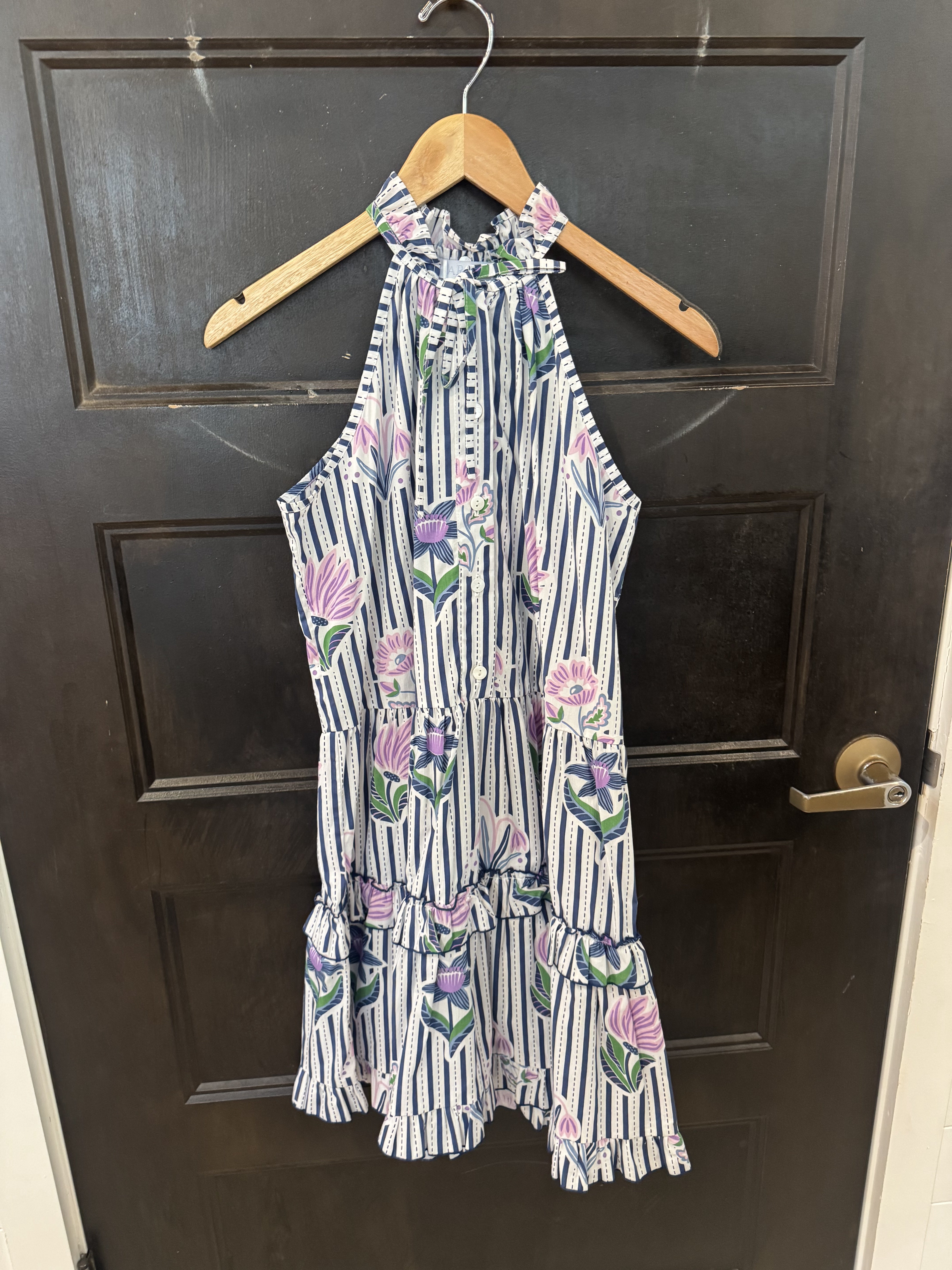 Romi Aria Mantra Print Celeste Short Dress