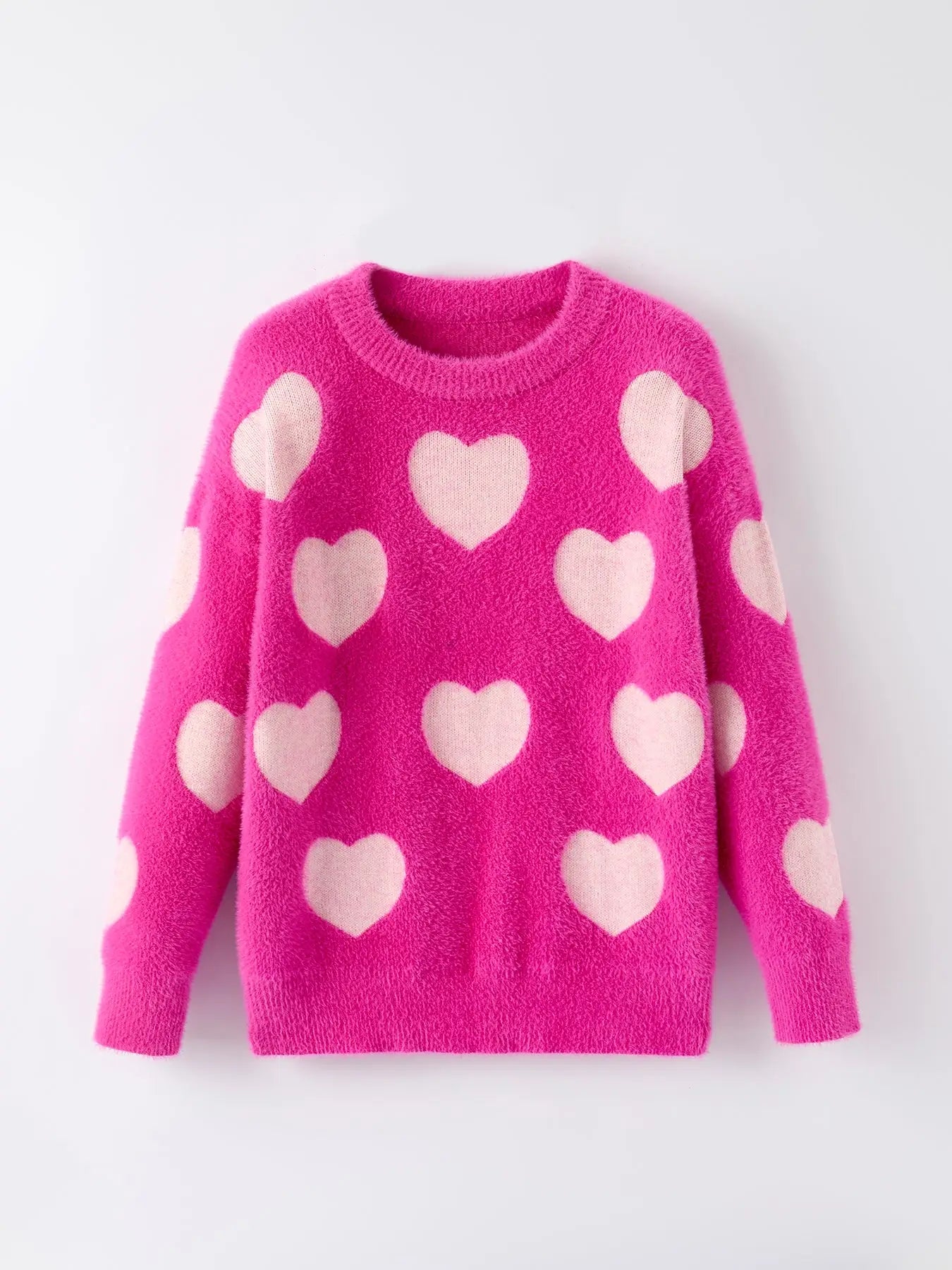 Rylee Faith Designs | Women Heart Print Knit Pullover Sweater | Vagabond | Apparel | Boutique