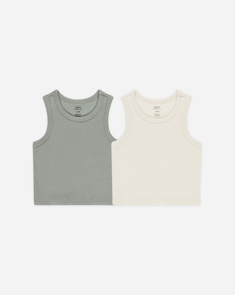 Rylee | Cru | Ribbed | Tank | Set | Eucalyptus | Vagabond | Apparel | Boutique