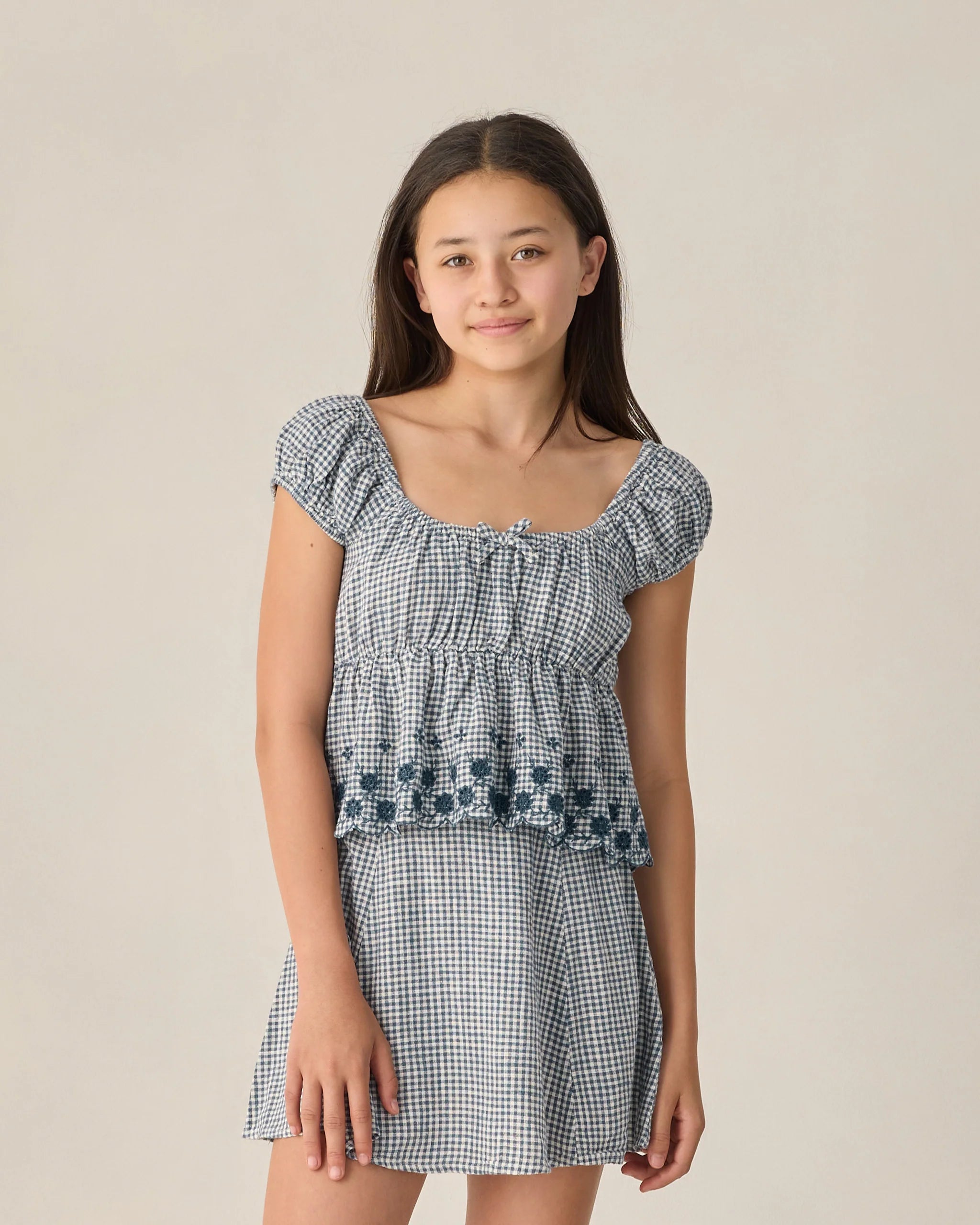 Rylee & Cru | Rylan Top Marine Gingham | Vagabond | Apparel | Boutique
