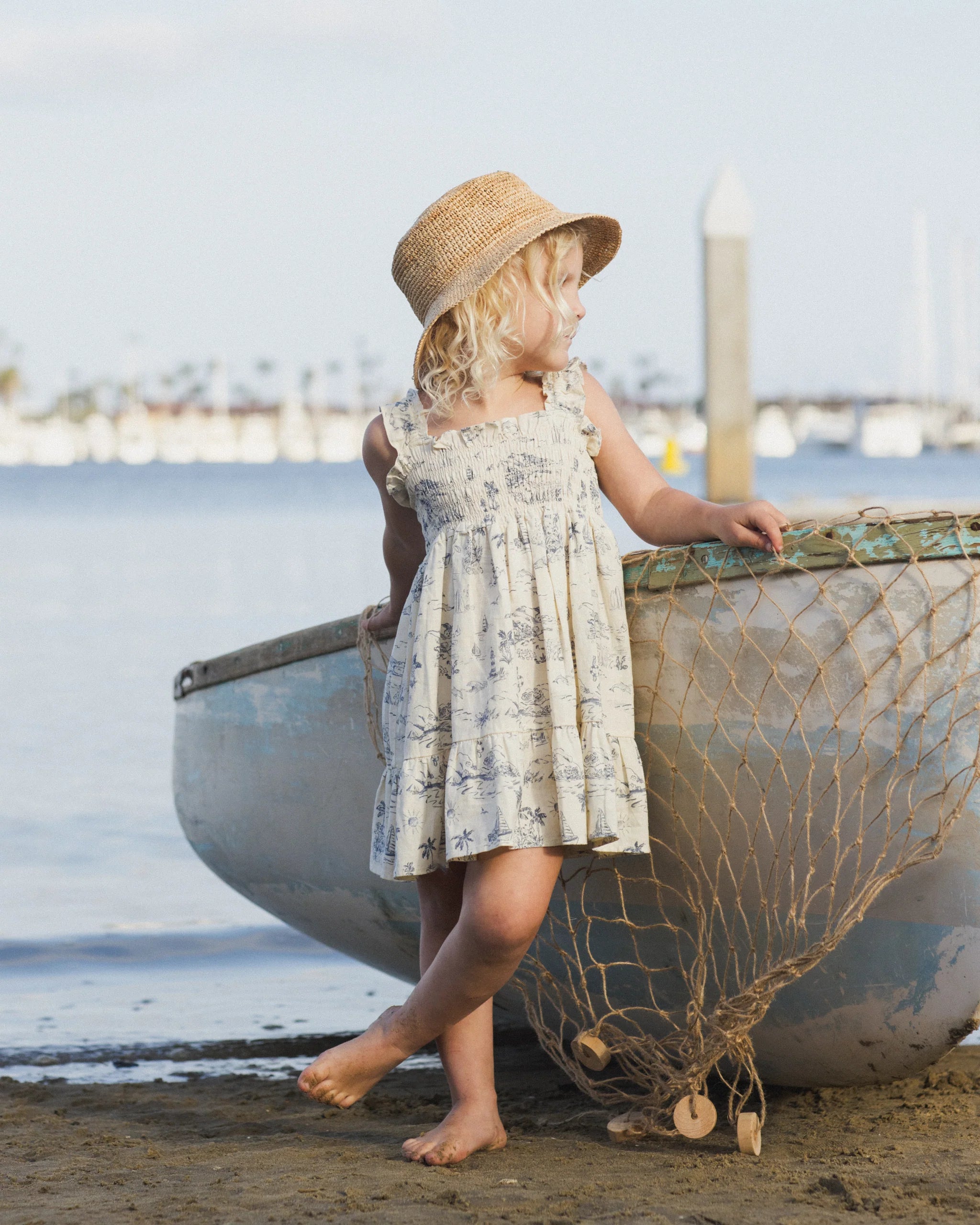 Rylee & Cru | Sutton Dress Ocean Toile | Lifestyle | Vagabond | Apparel | Boutique