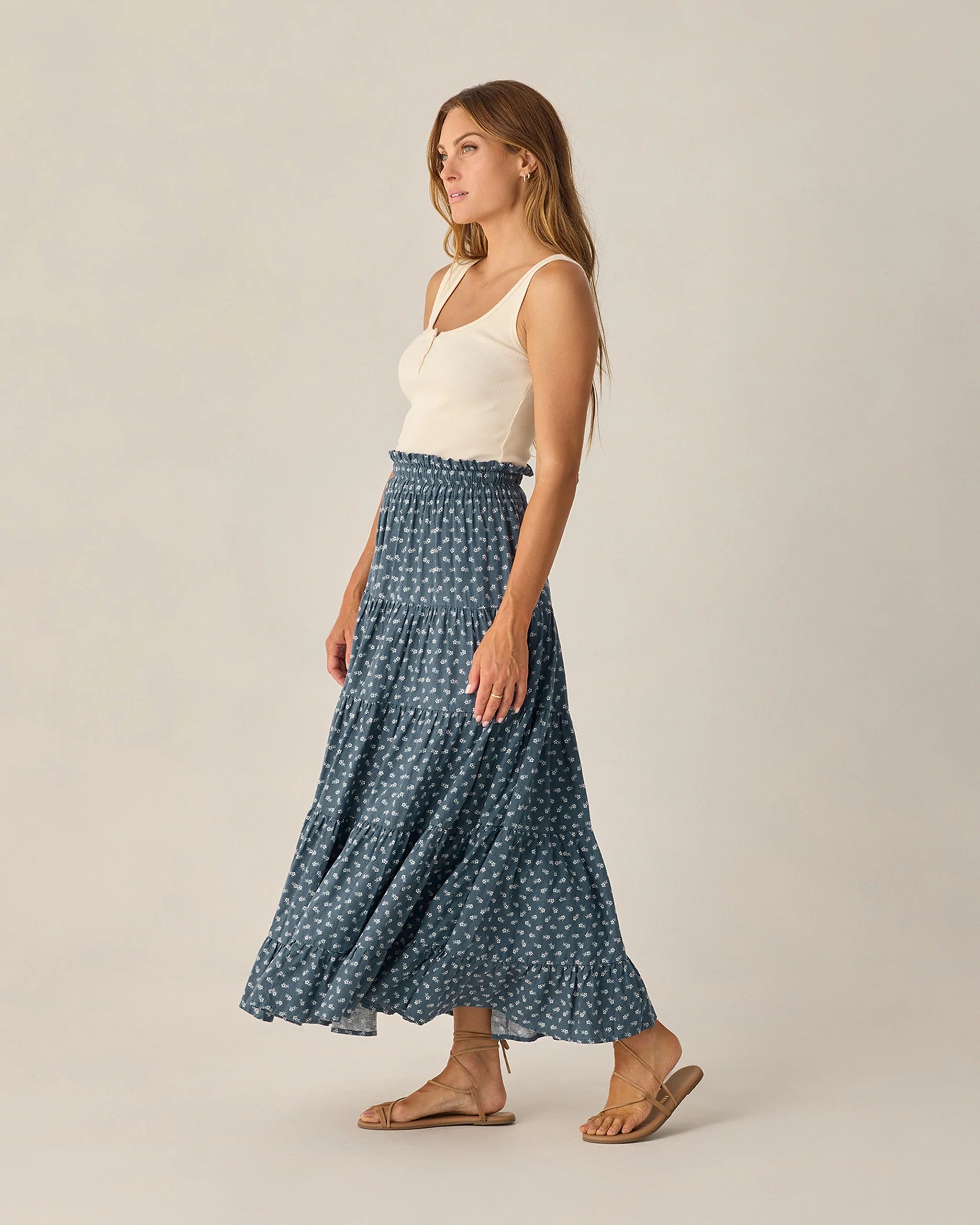 Rylee & Cru Women |  Ribbed Tank Natural | Side | Vagabond | Apparel | Boutique