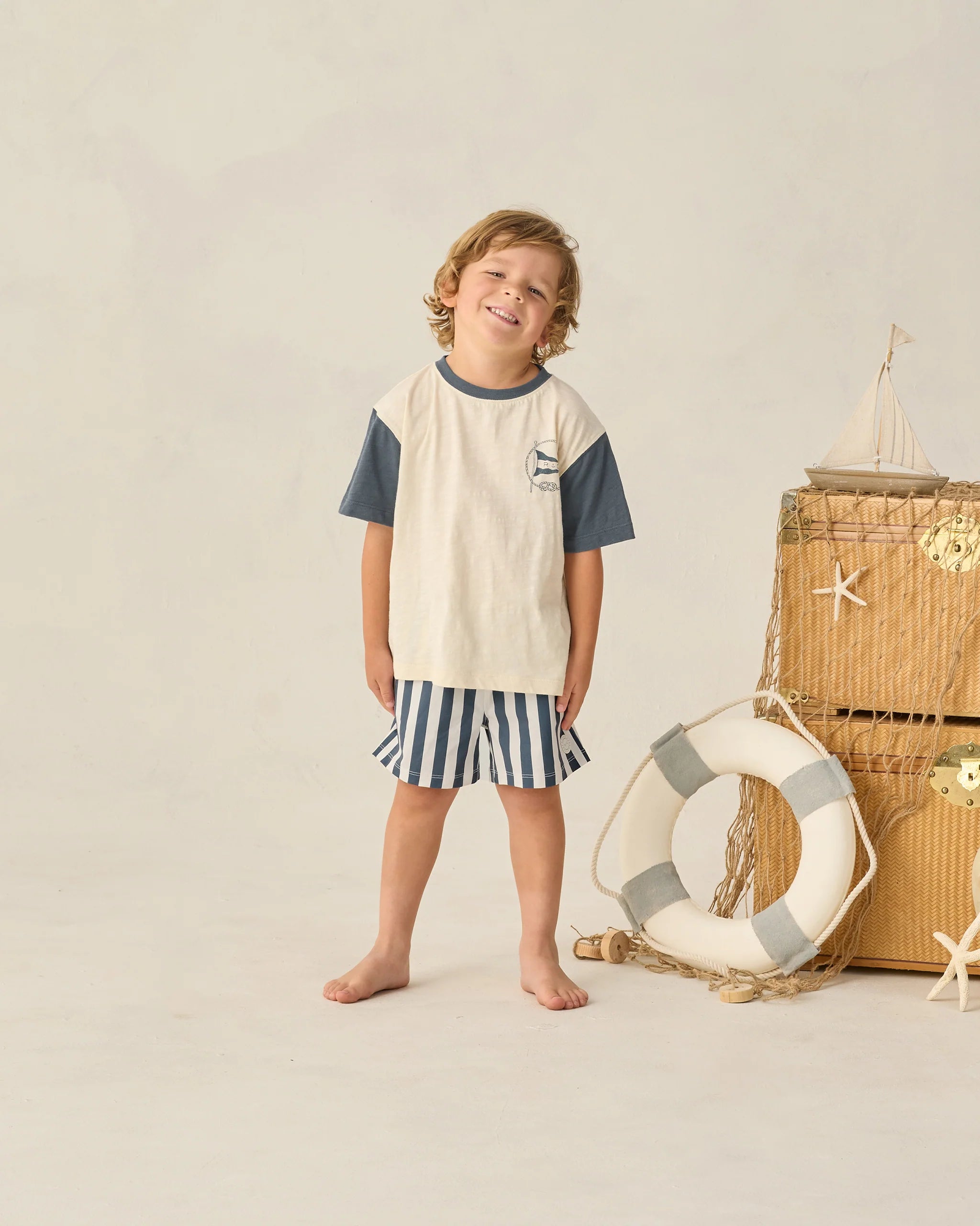 Rylee & Cru | Boardshort Navy Stripe | Vagabond | Apparel | Boutique