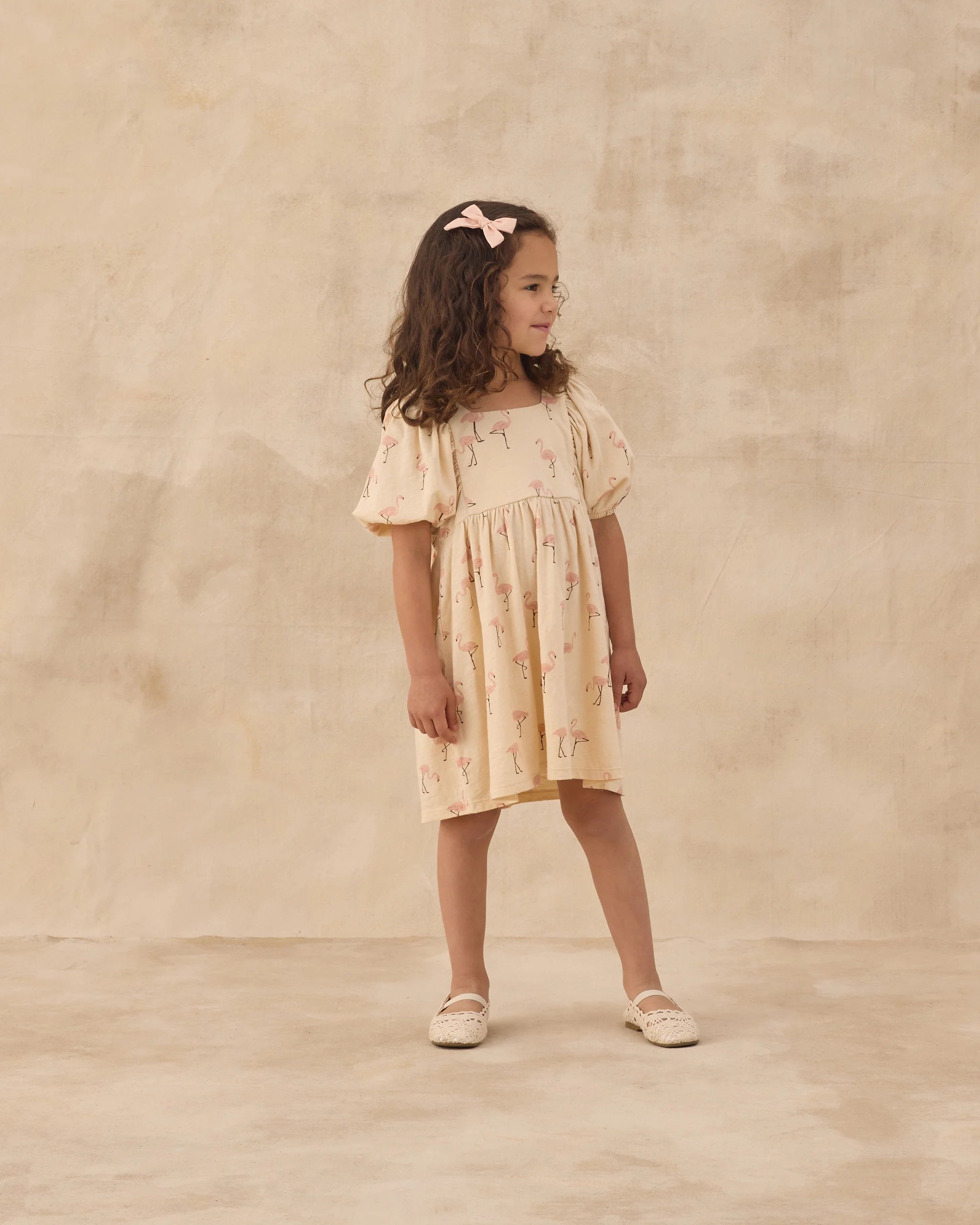Rylee & Cru | Brea Dress Flamingo | Model | Side | Vagabond | Apparel | Boutique
