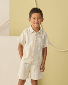Rylee & Cru | Collared Short Sleeve Shirt Sea Stripe | Vagabond | Apparel | Boutique
