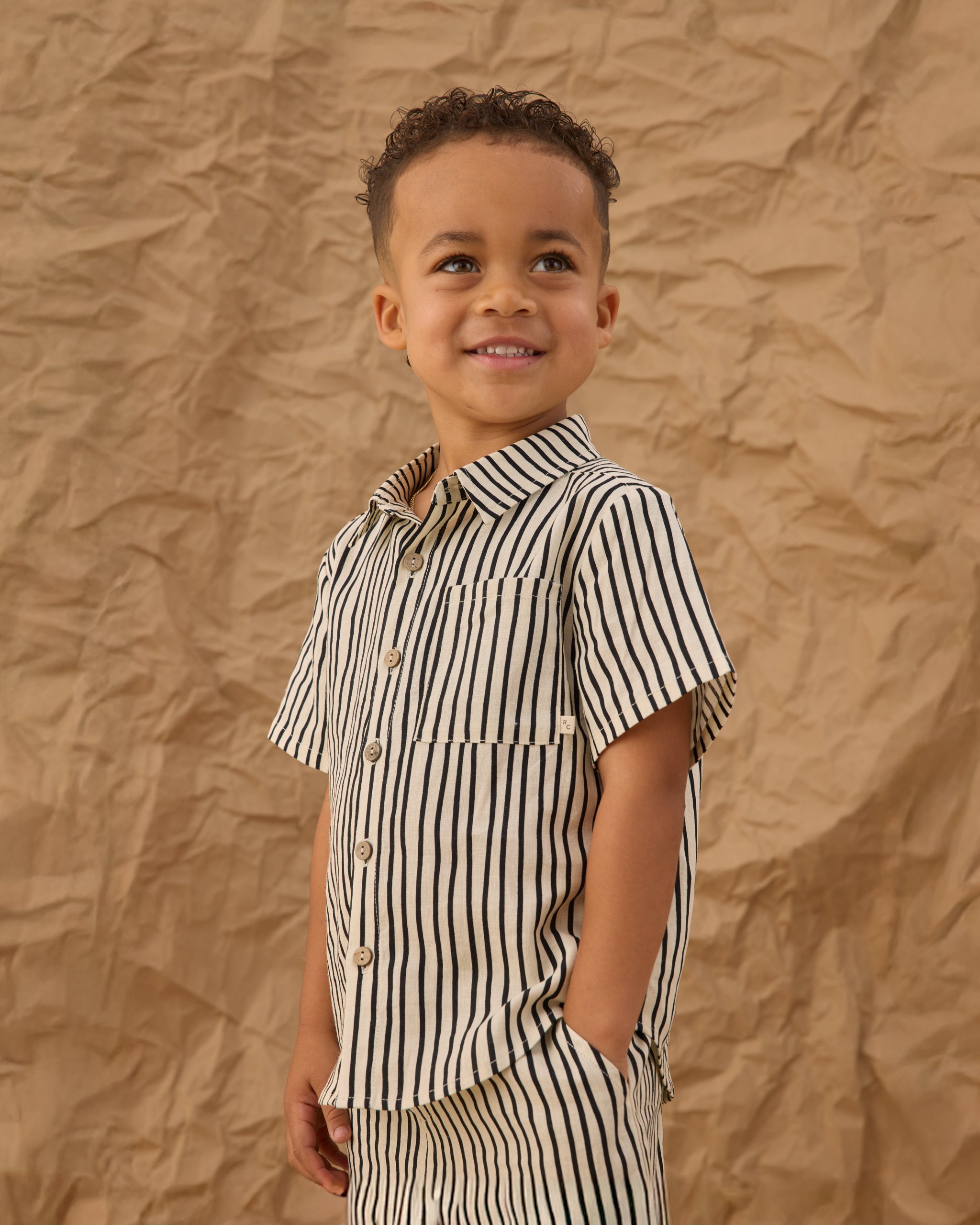 Rylee & Cru Collared Short Sleeve Shirt Wavy Stripe – Vagabond