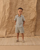 Rylee & Cru | Collared Short Sleeve Shirt Wavy Stripe | Vagabond | Apparel | Boutique