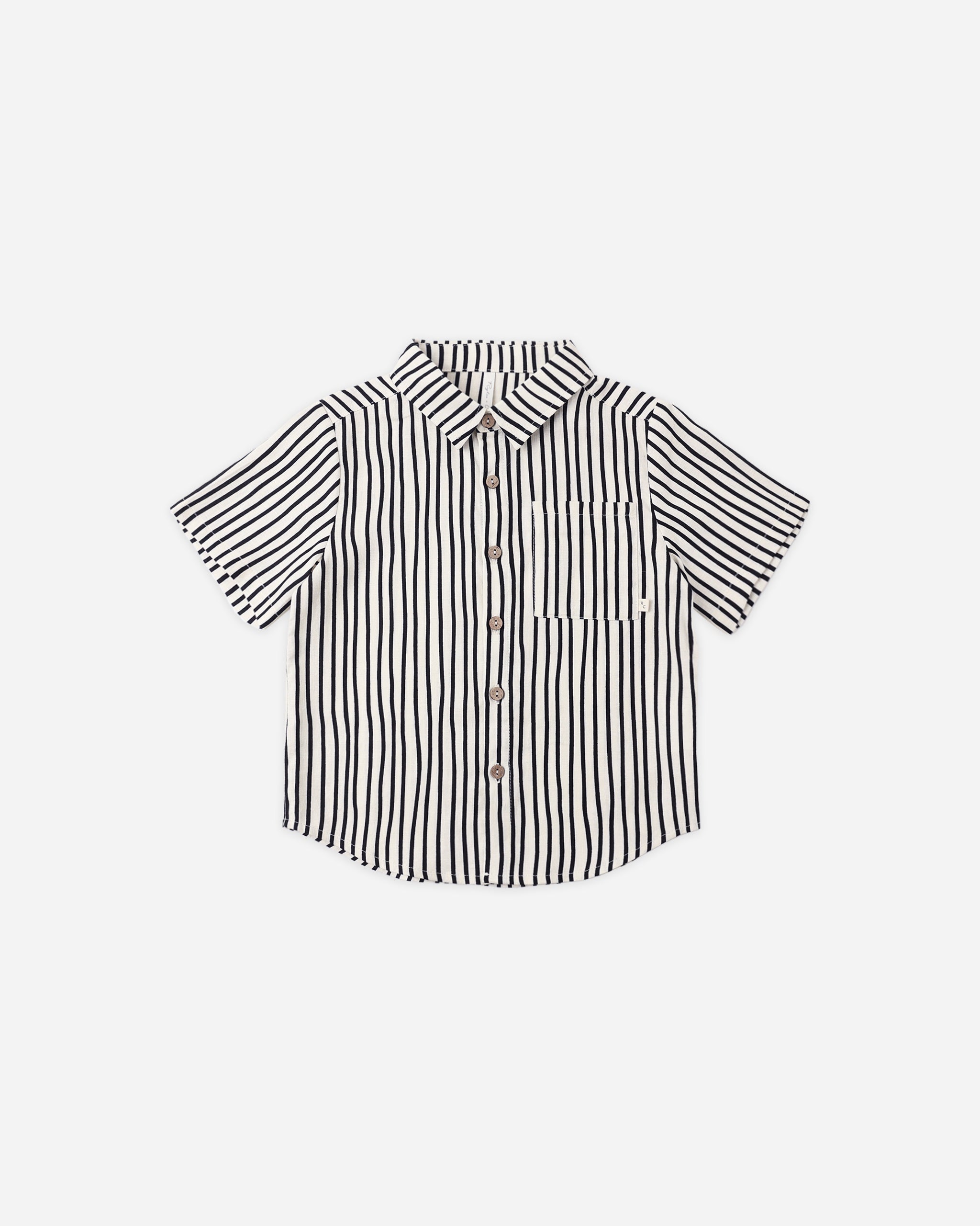 Rylee & Cru | Collared Short Sleeve Shirt Wavy Stripe | Vagabond | Apparel | Boutique