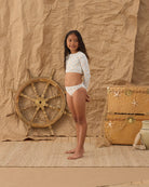 Rylee & Cru | Crop Rashguard Set Nautical Model | Side | Vagabond | Apparel | Boutique