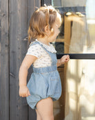 Rylee & Cru | Denim Romper | Washed Blue | Side | Vagabond | Apparel | Boutique