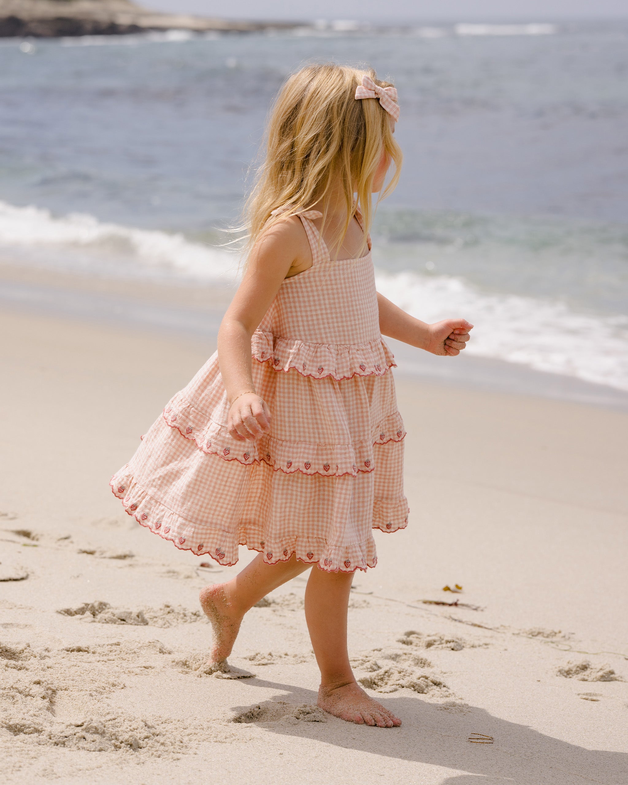 Rylee & Cru | Ruffled Swing Dress Petal Gingham | Side | Vagabond | Apparel | Boutique