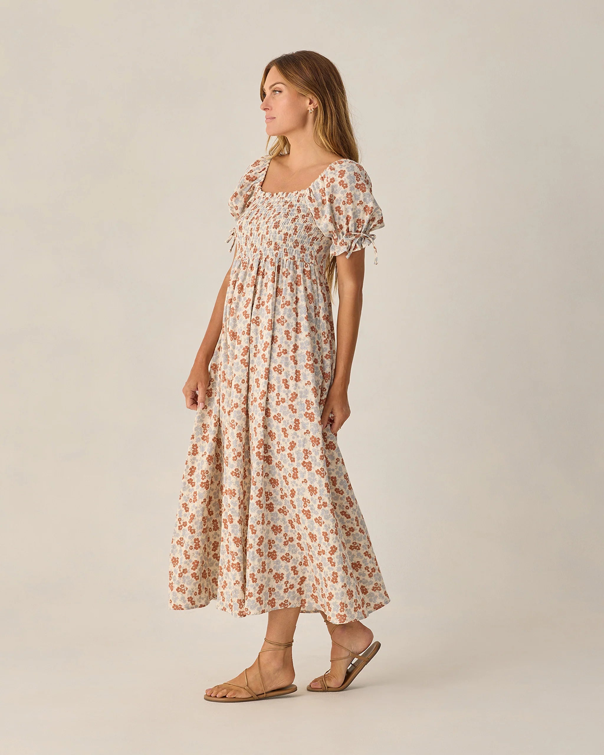 Rylee & Cru | Women Dallas Dress Americana Floral | Side | Vagabond | Apparel | Boutique