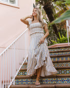 Rylee & Cru | Women Ruffle Tiered Maxi Skirt Valencia Stripe | Vagabond | Apparel | Boutique