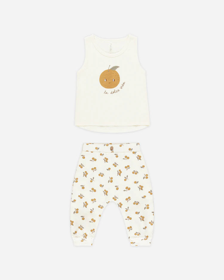 Rylee & Cru Tank & Slouch Pant Set Oranges | Vagabond Apparel Boutique