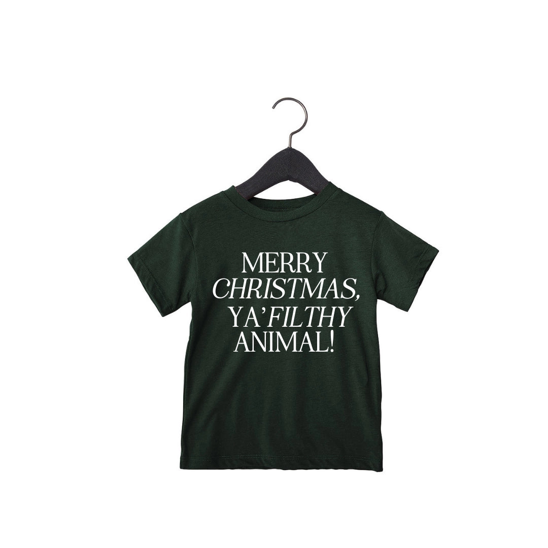 Saved By Grace | Kid Merry Christmas Ya Filthy Animal Tee | Vagabond | Apparel | Boutique