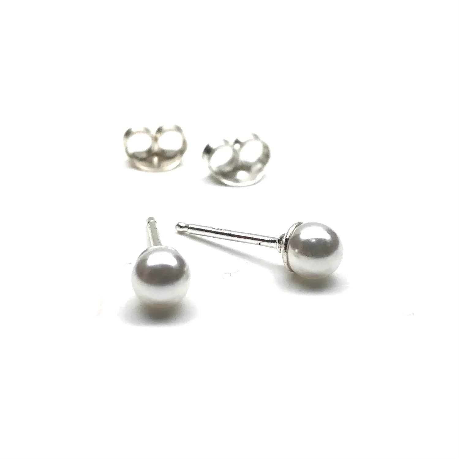 Silver Girl 4MM Pearl Post | Vagabond Apparel Boutique