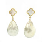 Silver Girl Quatrafoil With Mother Of Pearl Teardrop | Vagabond Apparel Boutique