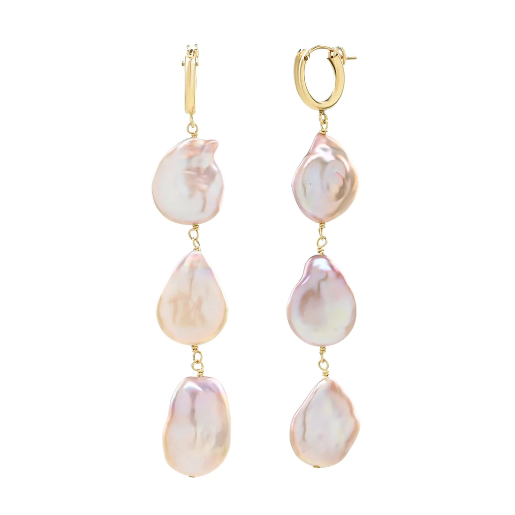 Sea Lustre Pink Pearl Trio Earrings