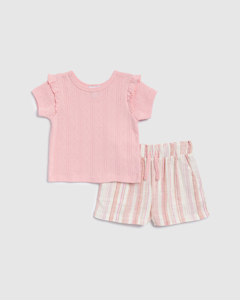 Splendid Infant Girls Stripe Short Set Cameo Multi