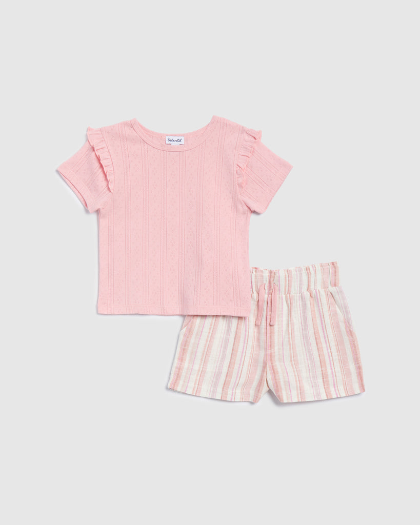 Splendid Toddler Girl Stripe Short Set Cameo Multi
