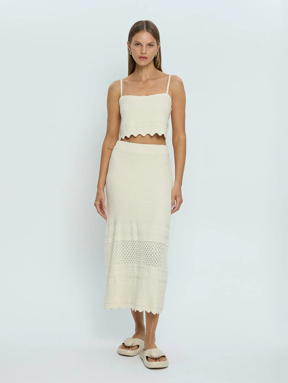 Kivari Sabela Knit Skirt Cream | Vagabond Apparel Boutique