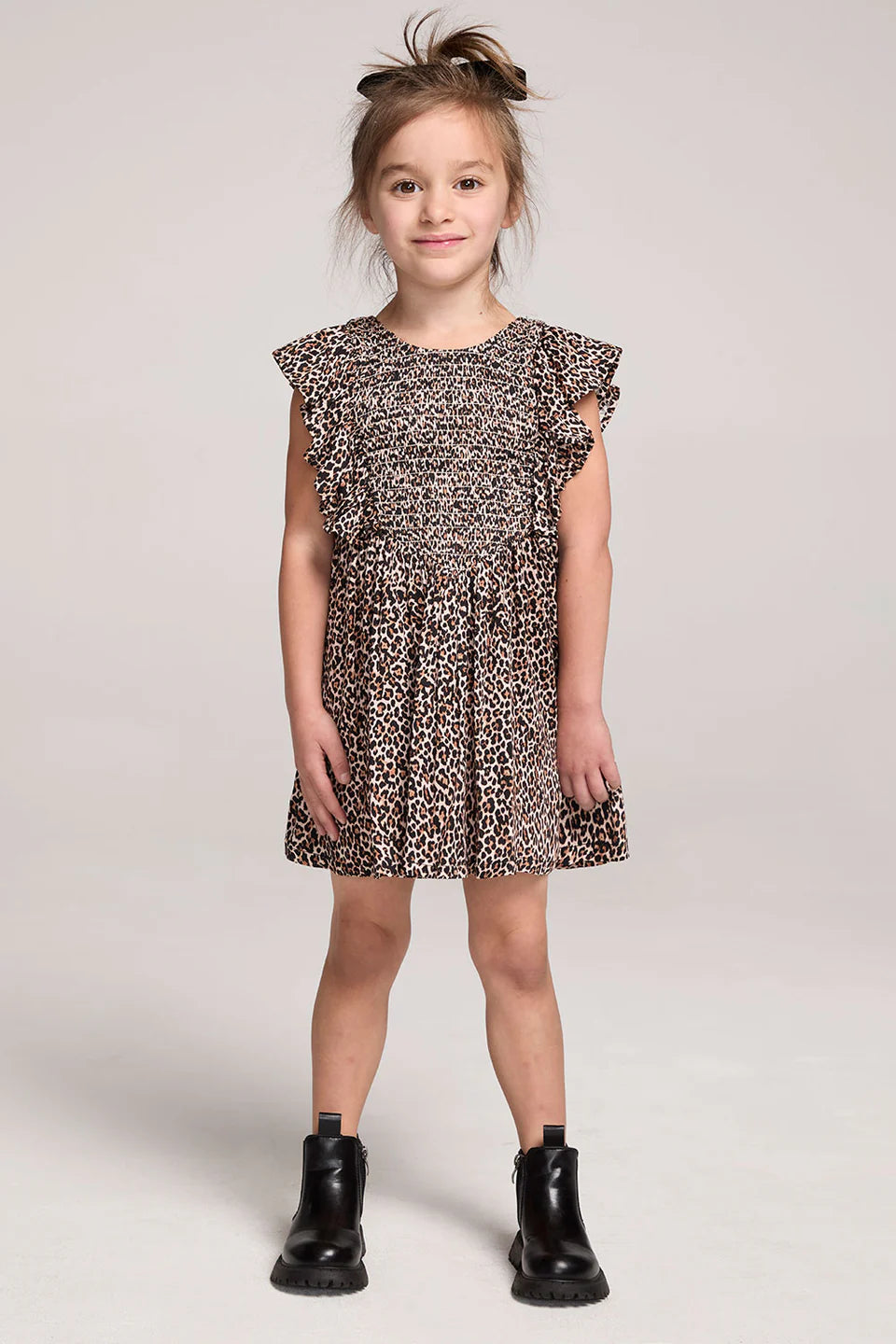Saltwater Luxe | Kid Mirabelle Mini Dress Leopard | Vagabond | Apparel | Boutique