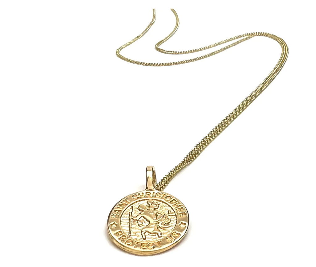 Silver Girl Small St Christopher Necklace Gold Filled