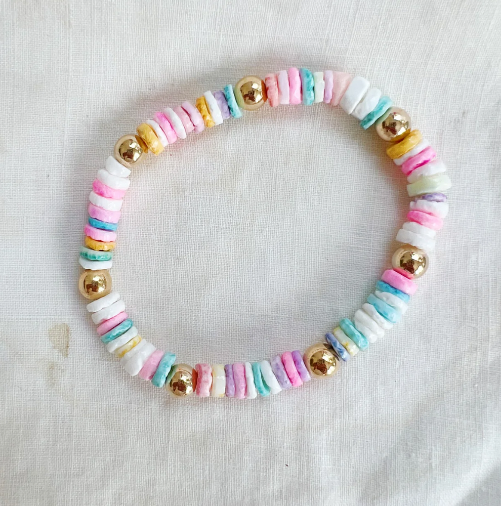 Logan Tay Candy Rainbow Shell Bracelet