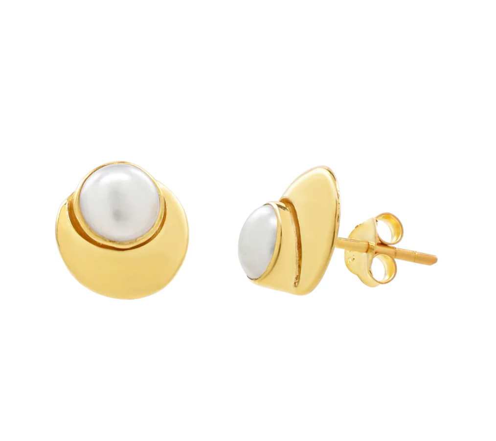 Sea Lustre Pearl & Moon Stud