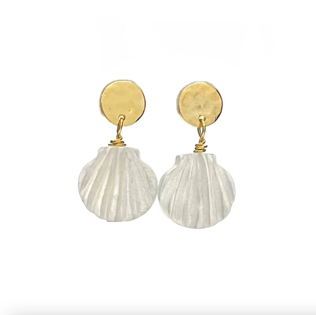 Silver Girl Mother of Pearl Scallop Shell Drop