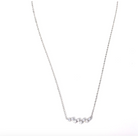 Silver Girl Offset CZ Bar Necklace