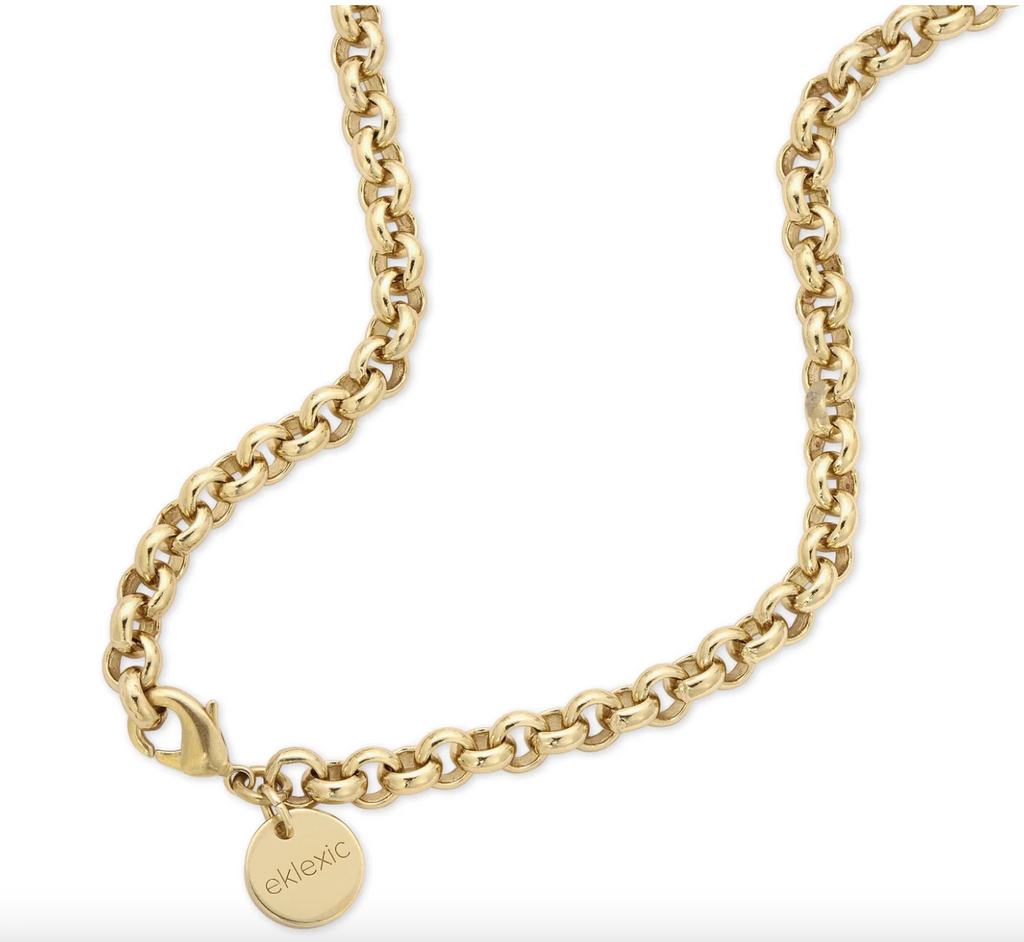 Eklexic Micro Royal Rolo Chain Necklace Gold 18"