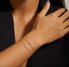 Eklexic Horizontal CZ Cross Bracelet 14K Gold Vermiel