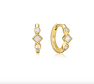 Eklexic Multi Shapes Opal and CZ Stone Huggie Hoops