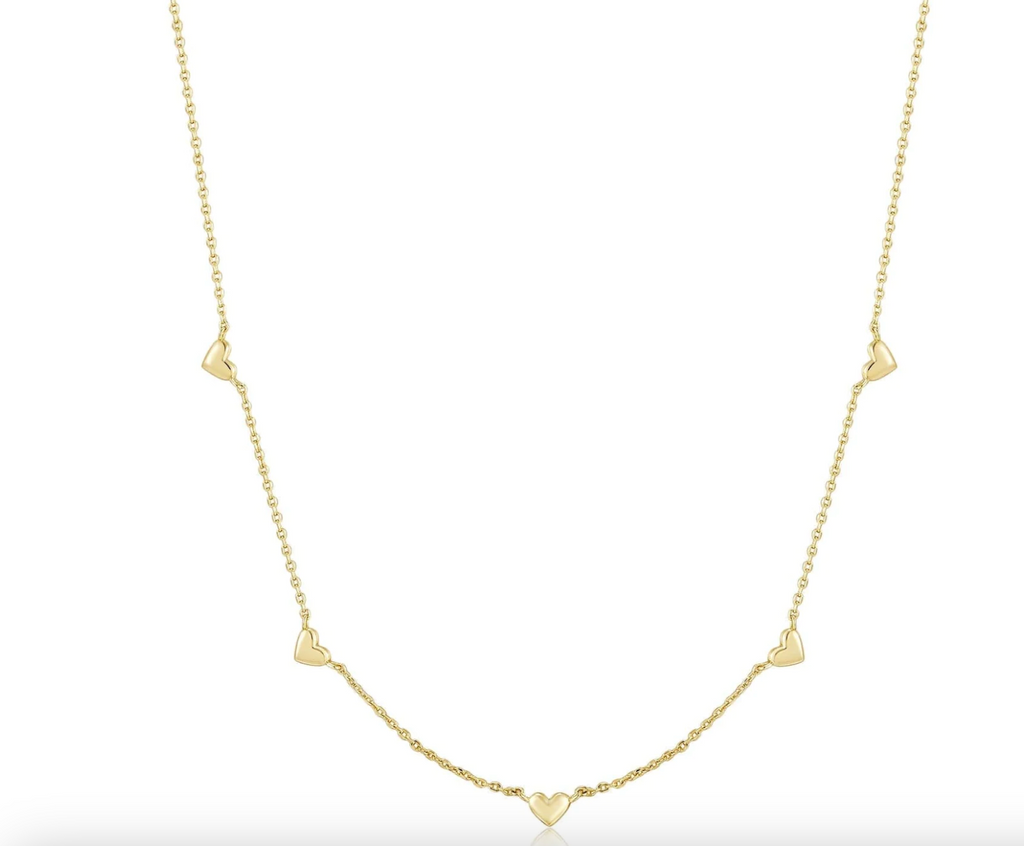 Eklexic Multi Micro Heart Necklace 14K Gold Plated