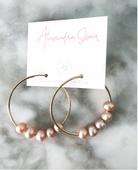 Alexandra Gioia Pink Pearl Hoops